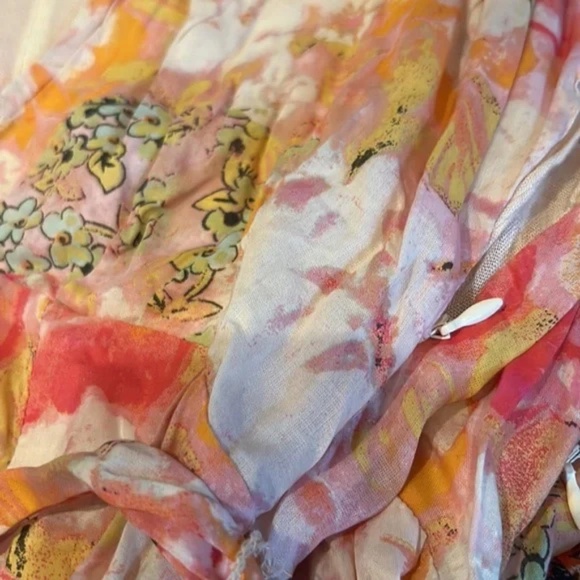 Free People freddy tie-side mini dress in multi floral size small - missing belt - Picture 10 of 12